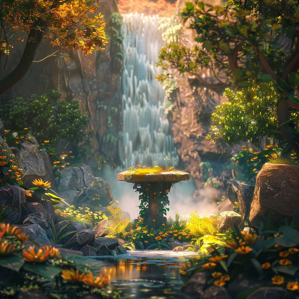 Disney Pixar Forest Waterfall 3D