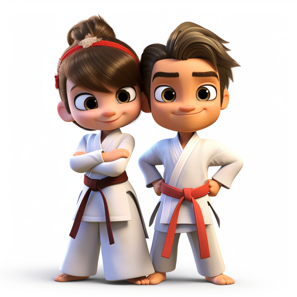 Smiling Disney Pixar Jiu-Jitsu Kids