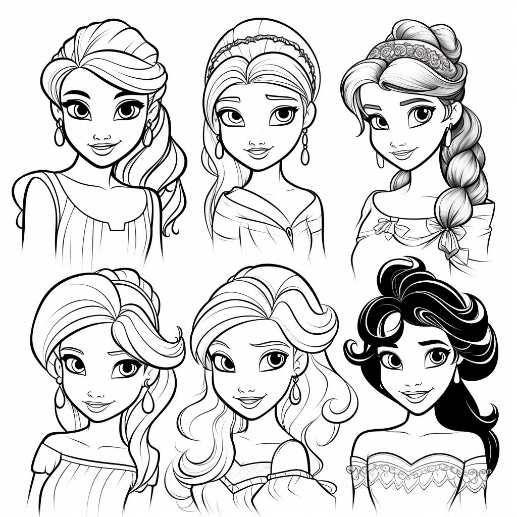 Coloring pages of Disney princesses