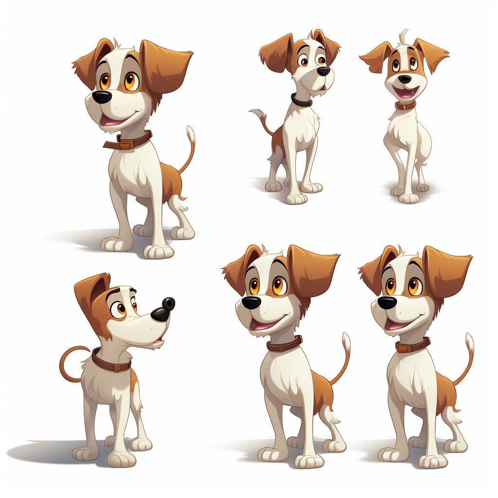 Dog standing in Rayman art style