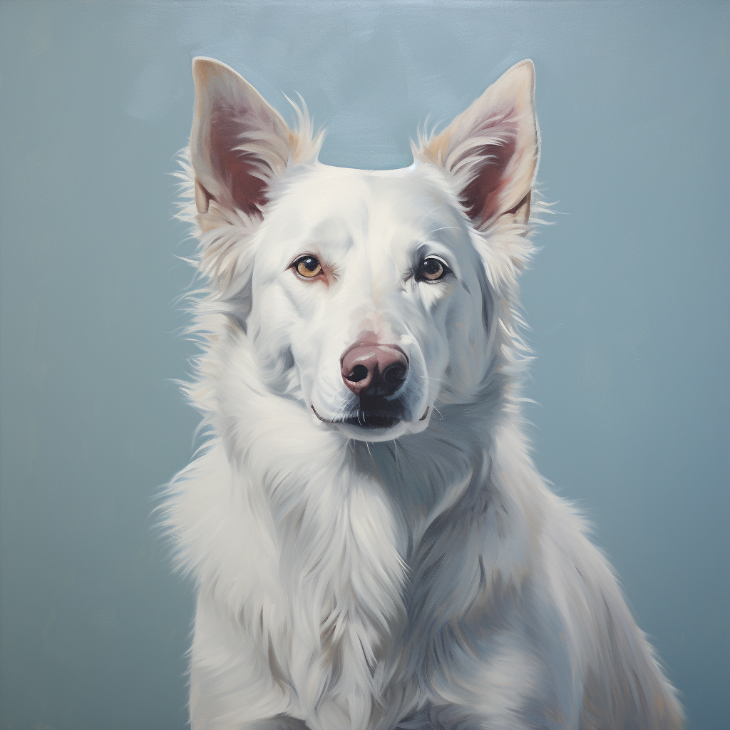 White dog with friendly demeanor