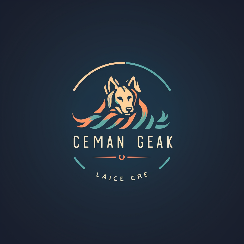 Contemporary dog leash logo with wuff