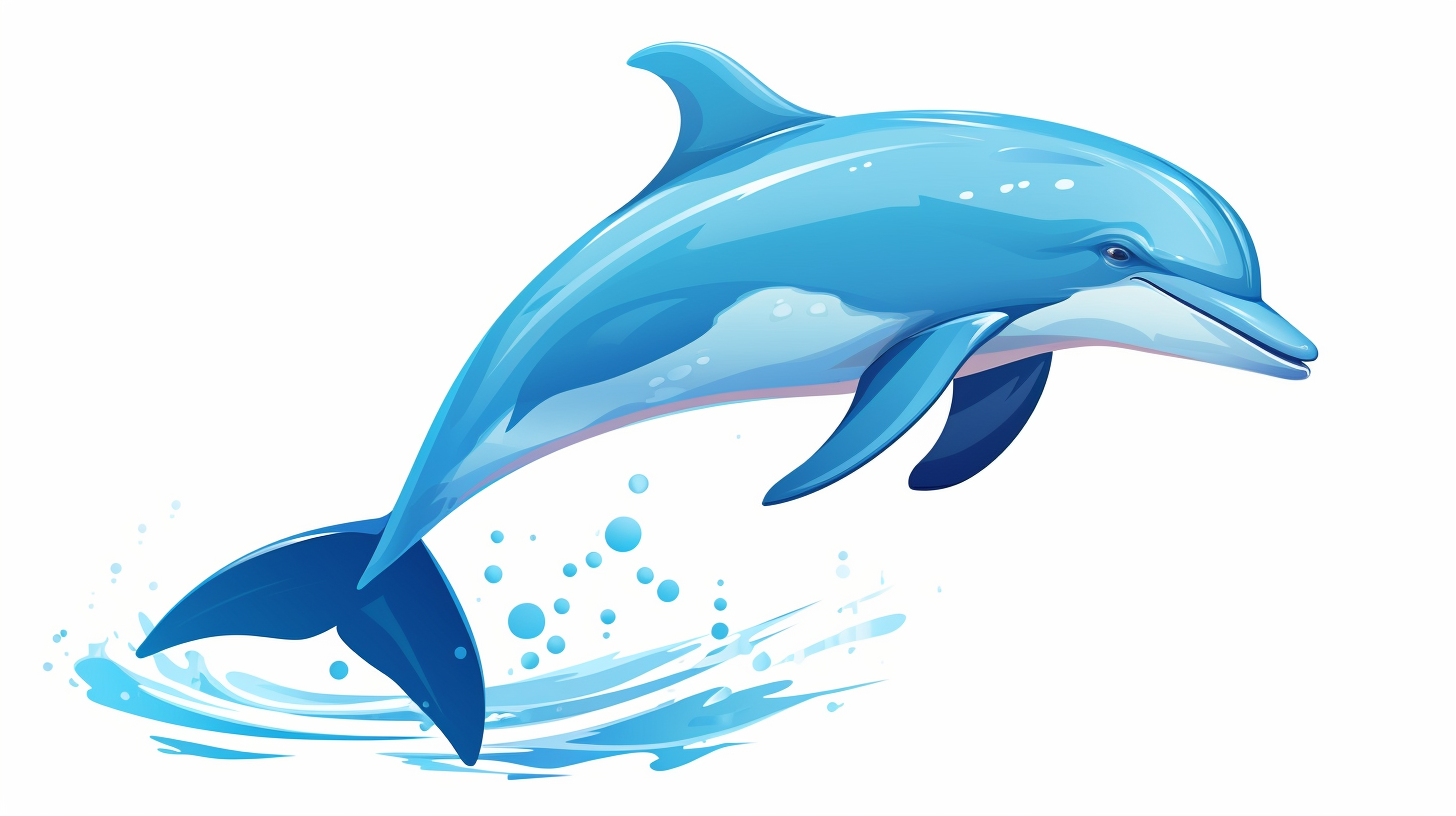 Beautiful Dolphin Vector Swimming