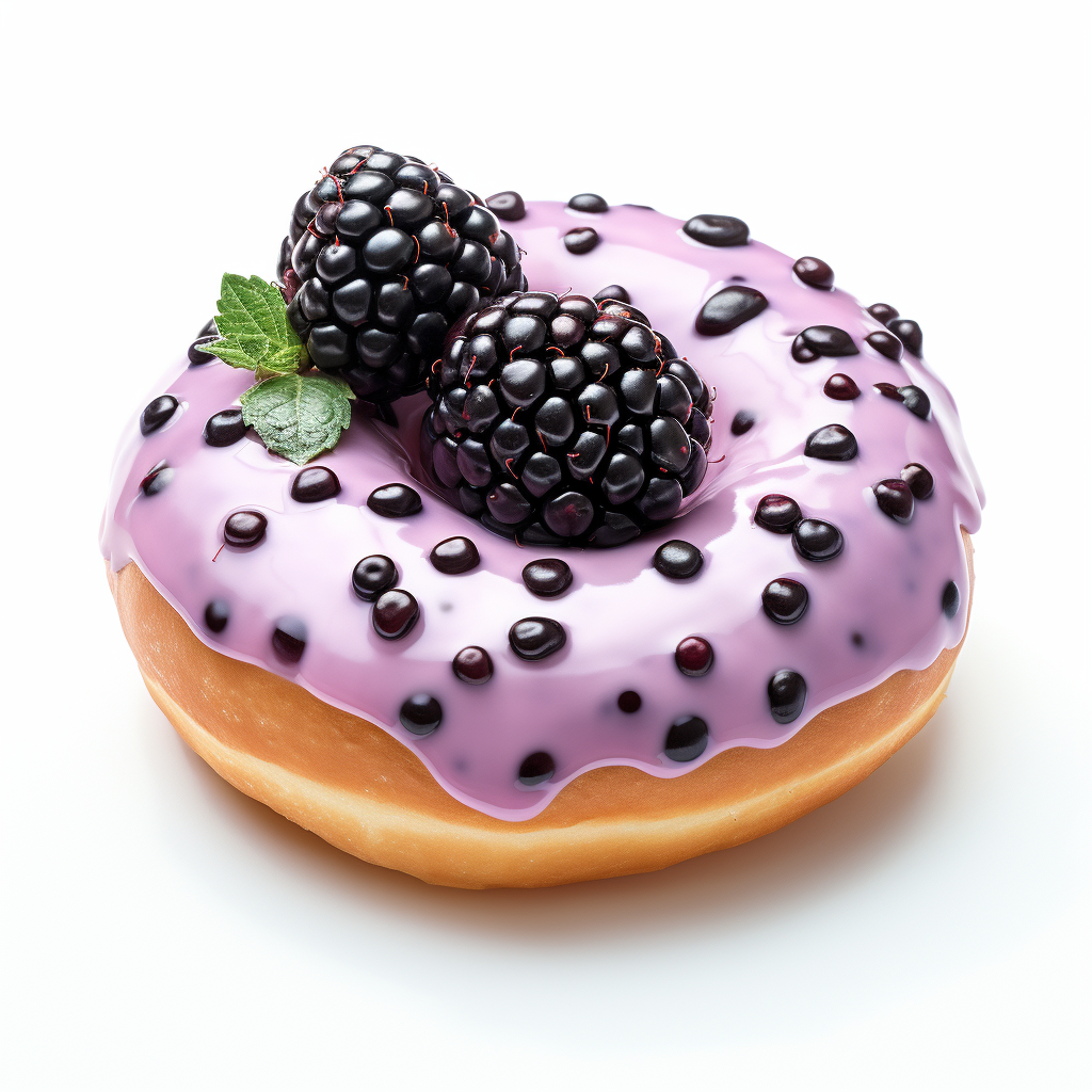 Hyper Realistic Donut with Blackberry Topping