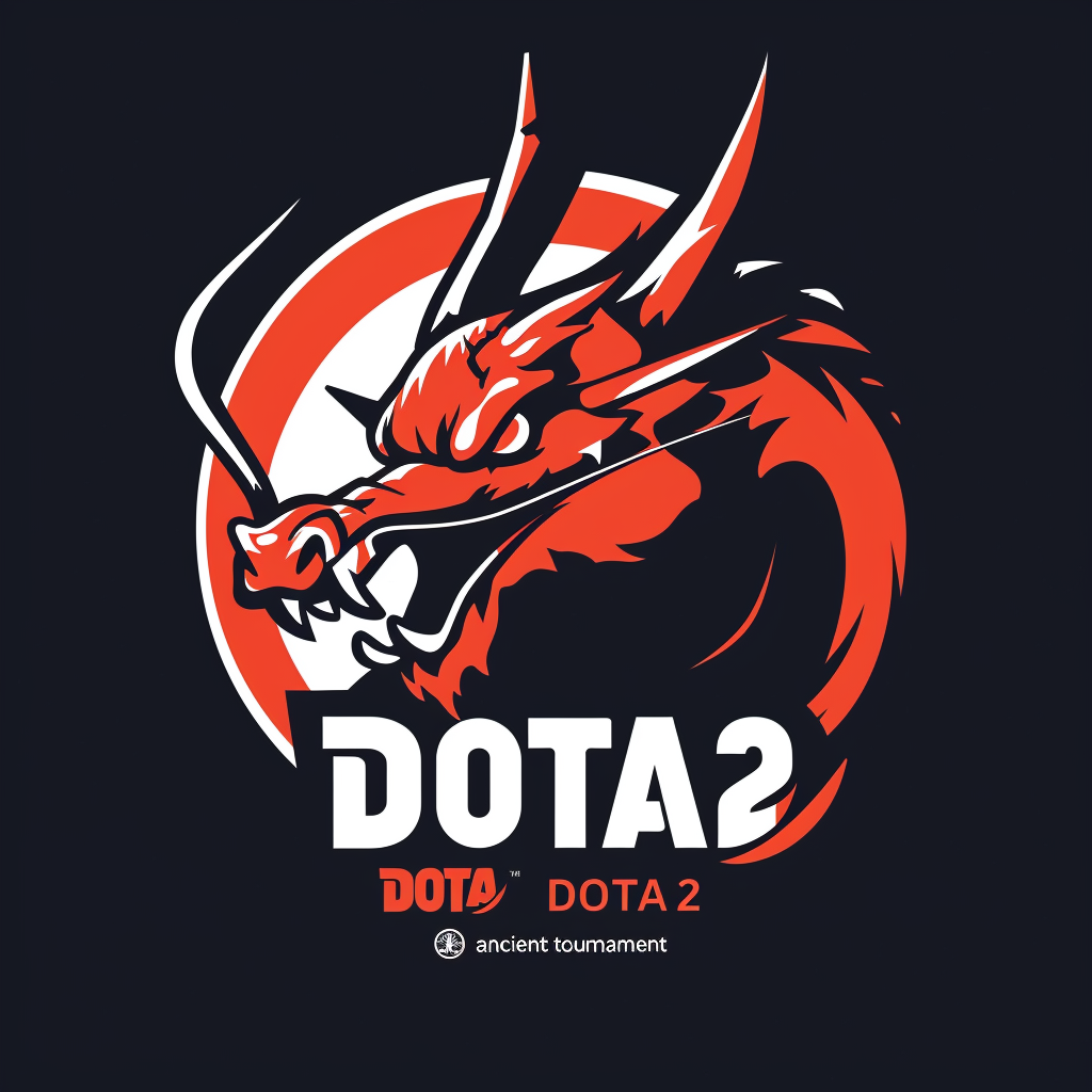 Minimalistic DOTA2 logo on white background