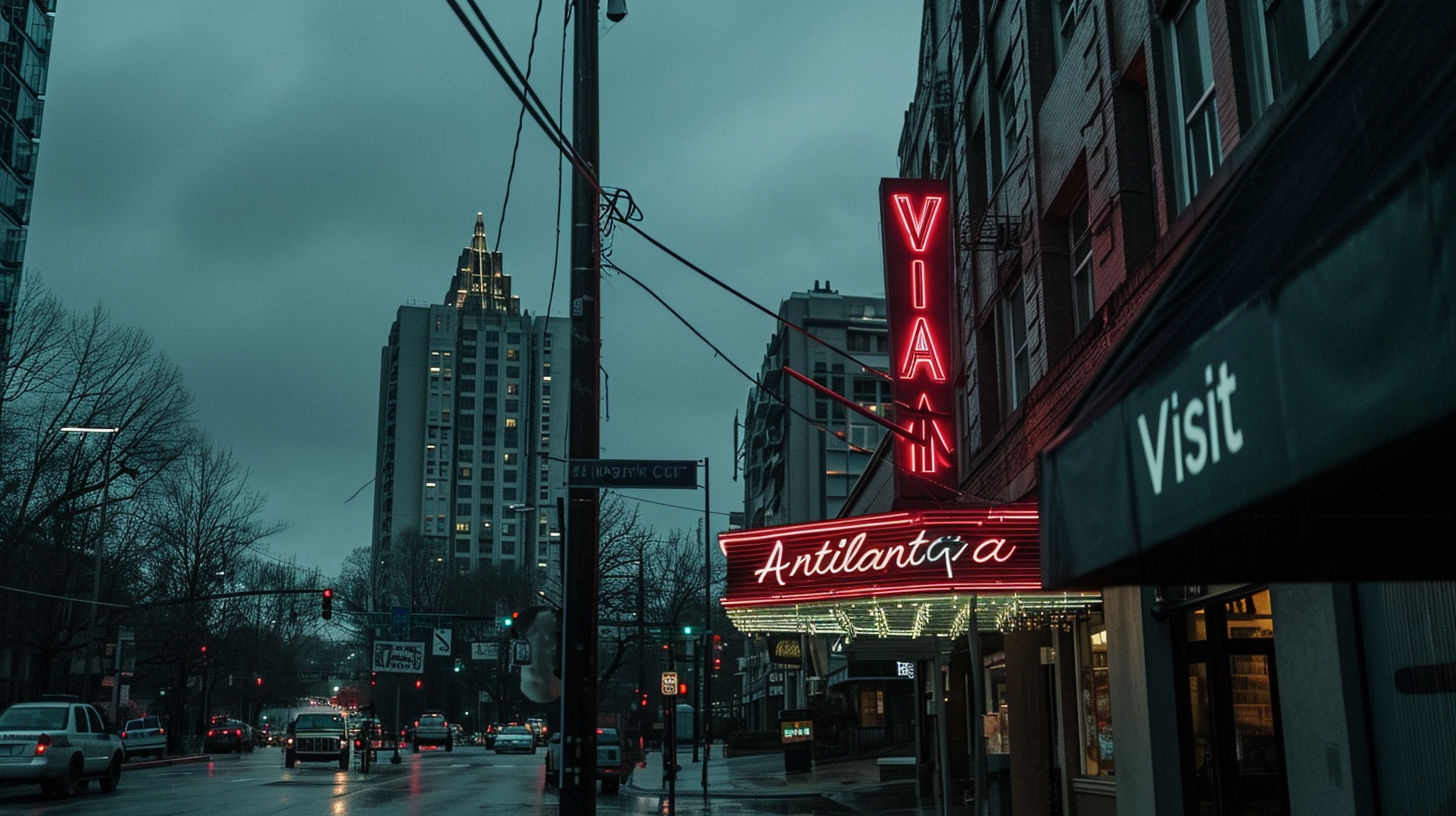 Downtown Atlanta's Rainy Boulevard