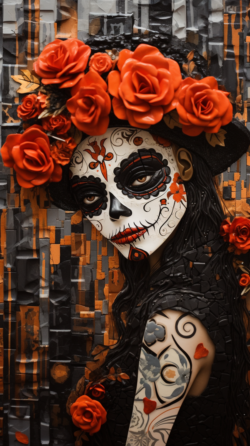 Mosaic art of the Day of the Dead