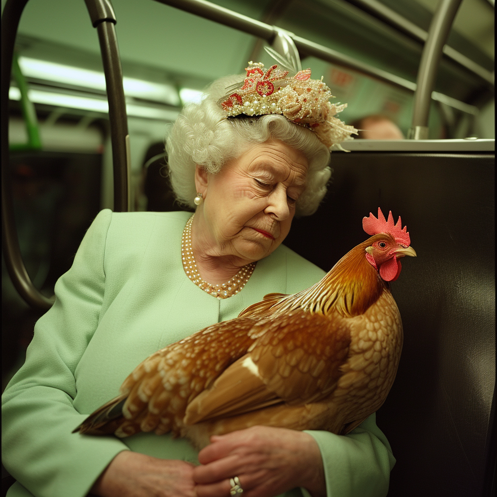 Dozing Queen with Alert Hen at Midnight