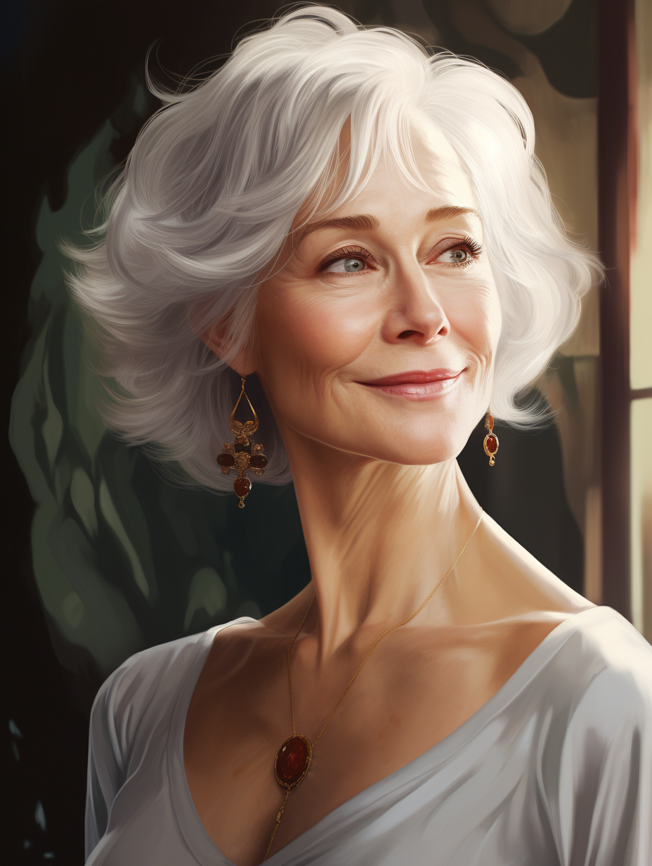 Happy Helen Mirren in Dragon Ball hero pose