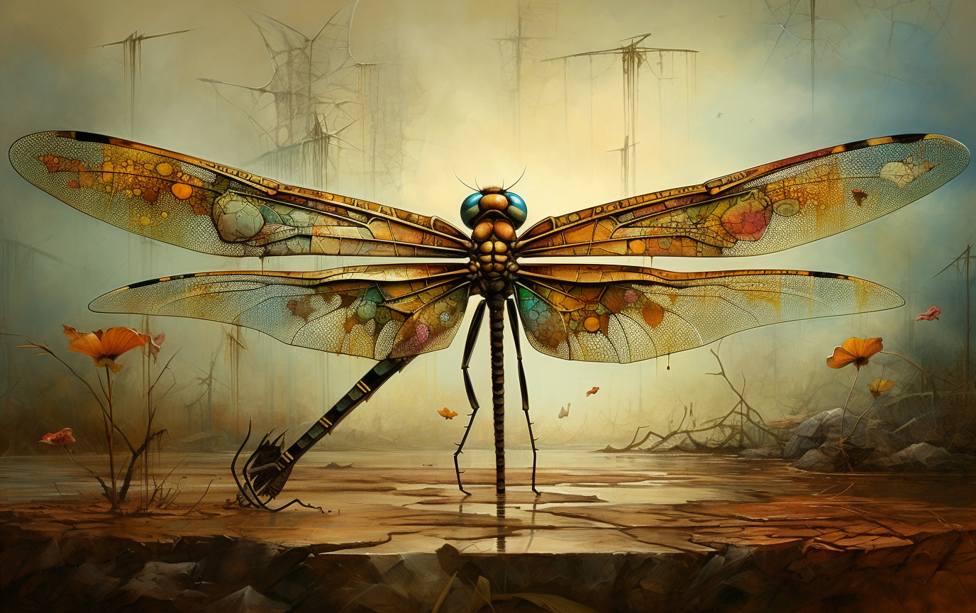 Dragonfly Plan Image in Realistic Surreal Style