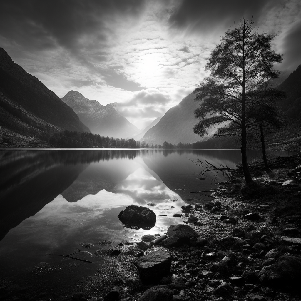 Black and white nature photograph