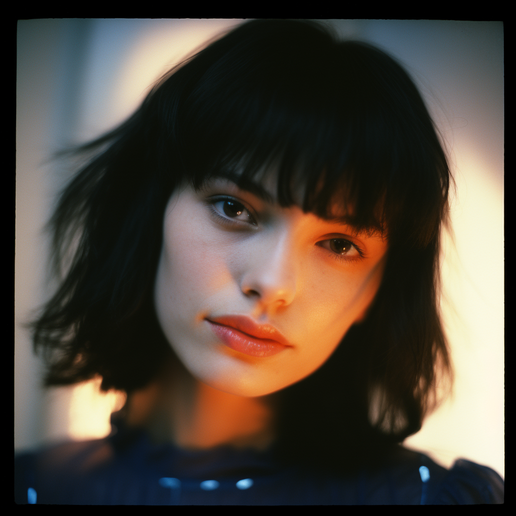 Close-up portrait of young woman in dreamy lighting