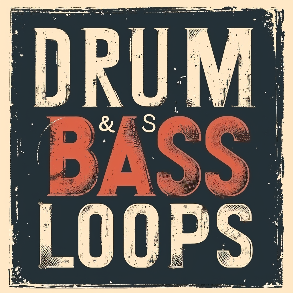 Vintage drum and bass loops poster