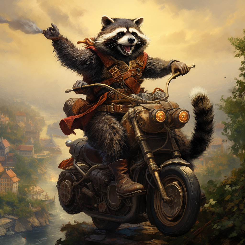 Windling from Earthdawn riding raccoon