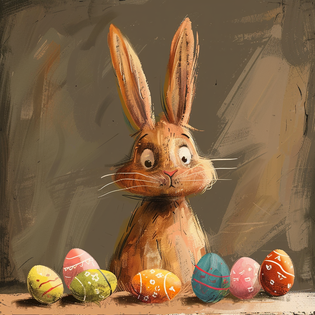 cute easter cartoon rabbit egg hunt