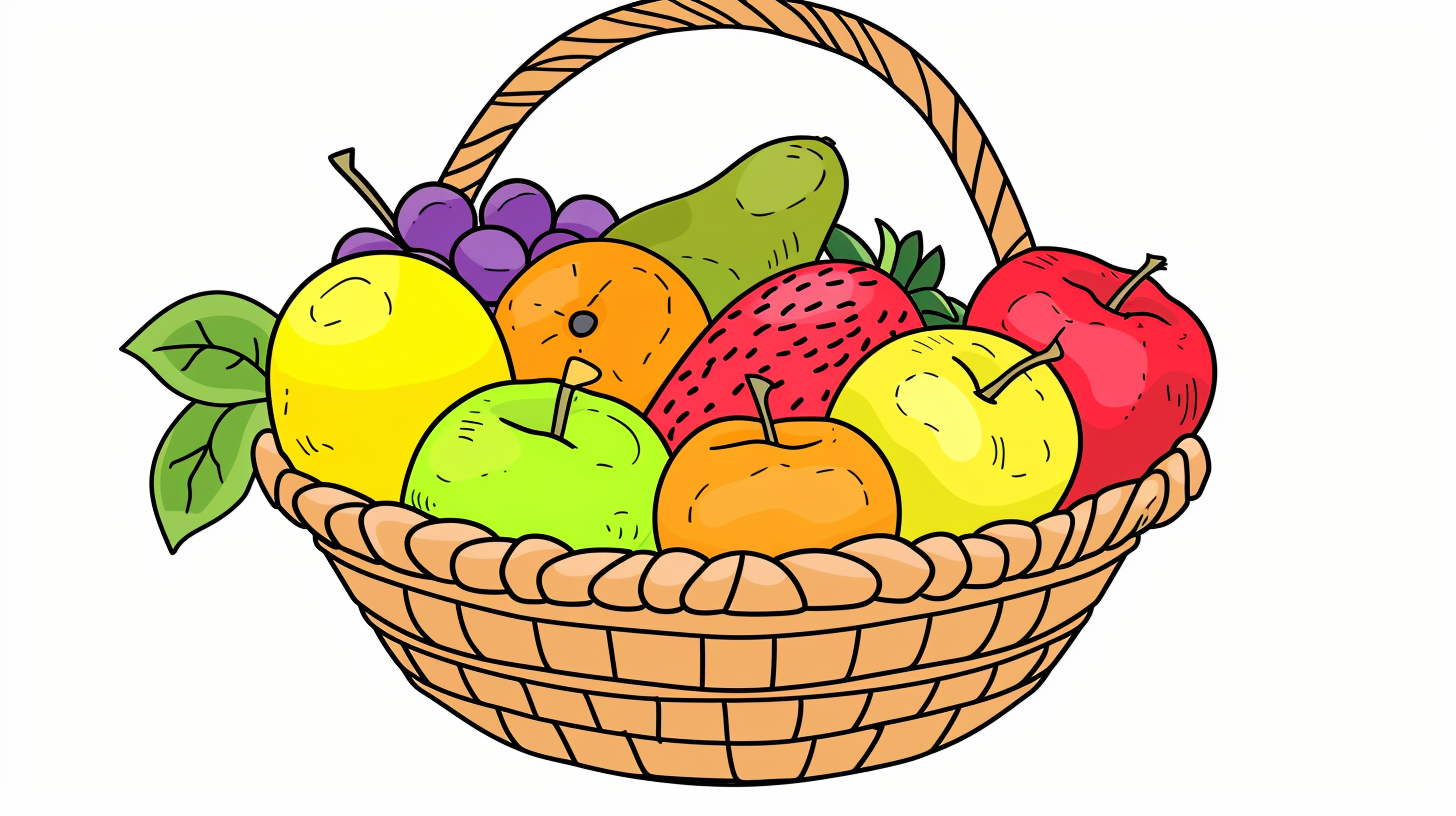 Coloring space for children with fruits