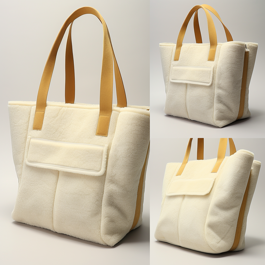 Eco-friendly rectangular sherpa fabric shopping bag