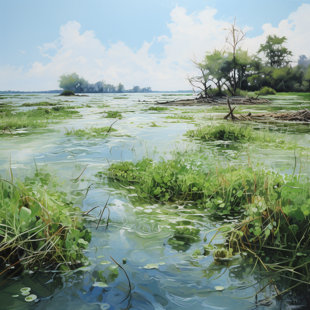 Picturesque eelgrass at low tide