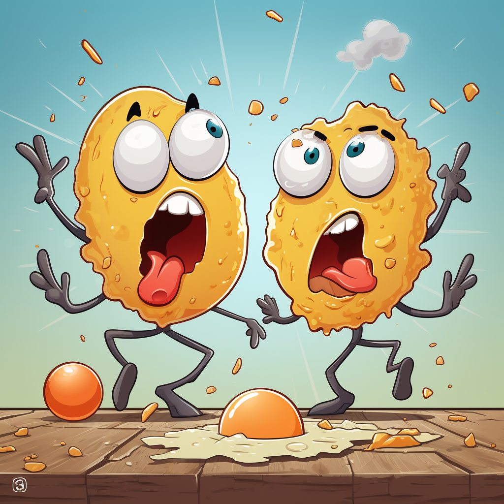 Two Eggs Crying over Scrambled Eggs