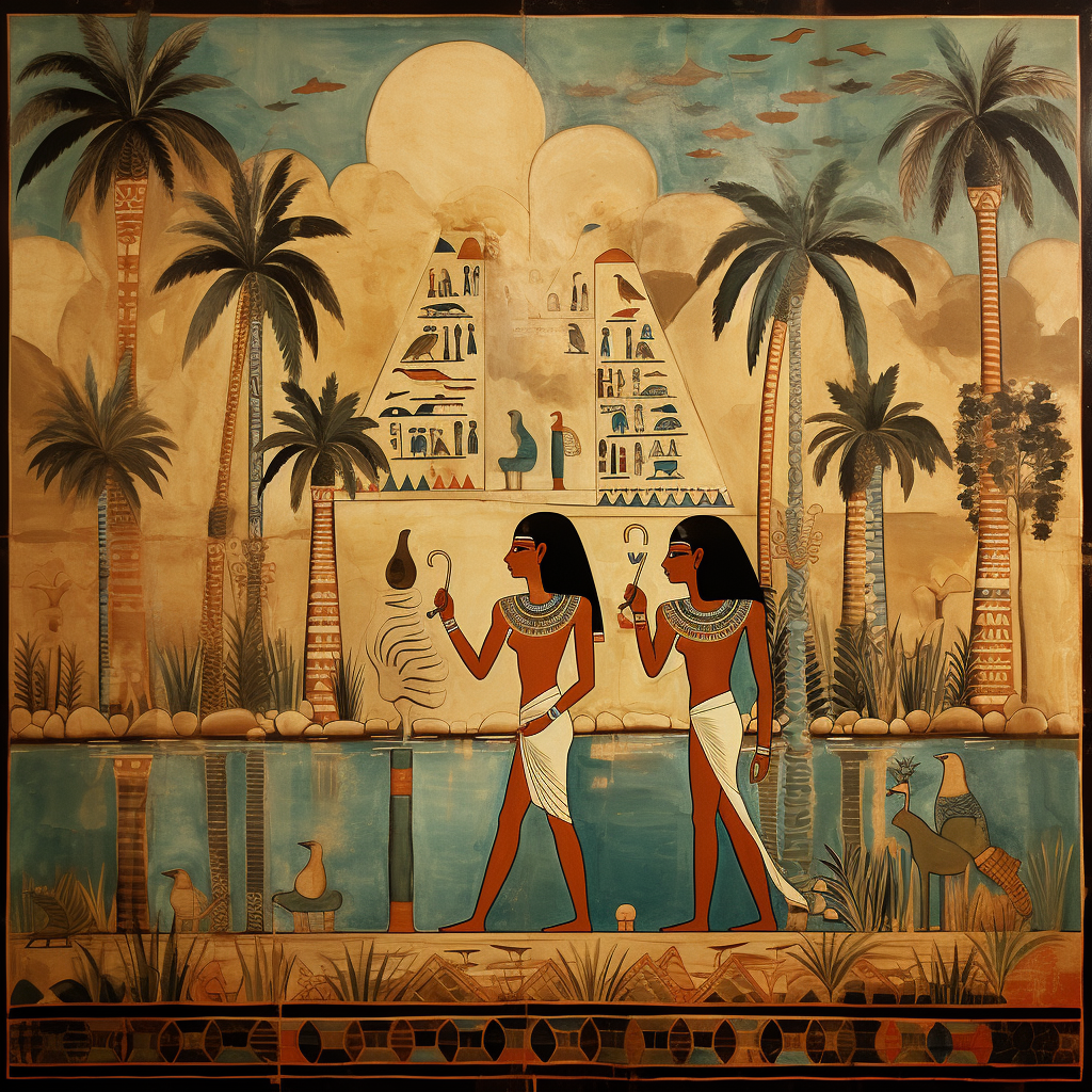 Ancient Egyptian mural painting