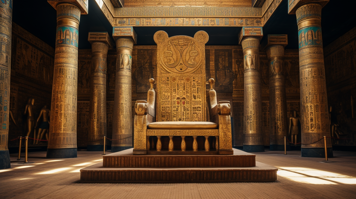 Egyptian Pharaoh on Golden Throne