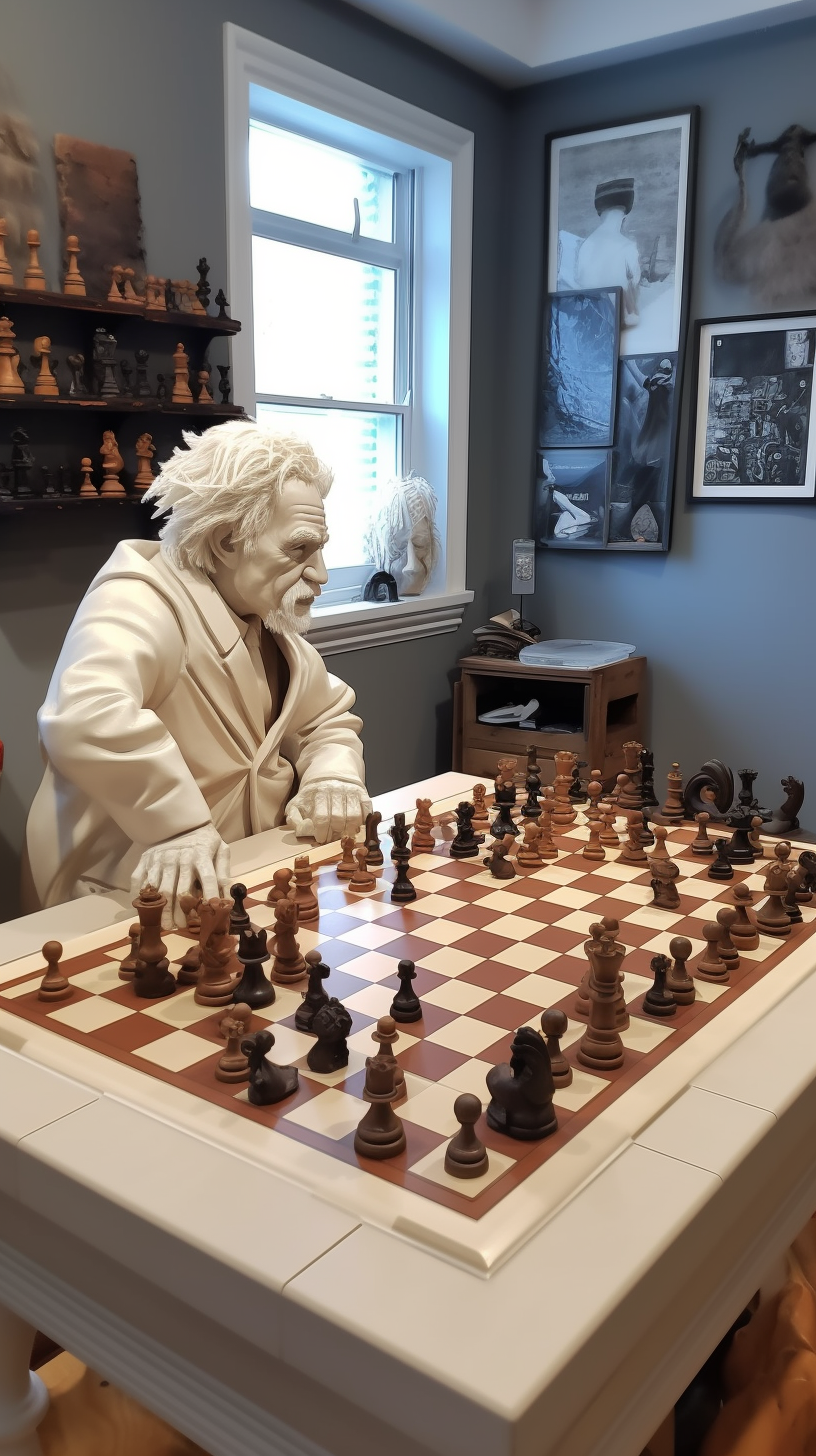 Einstein playing 4D chess challenge physics