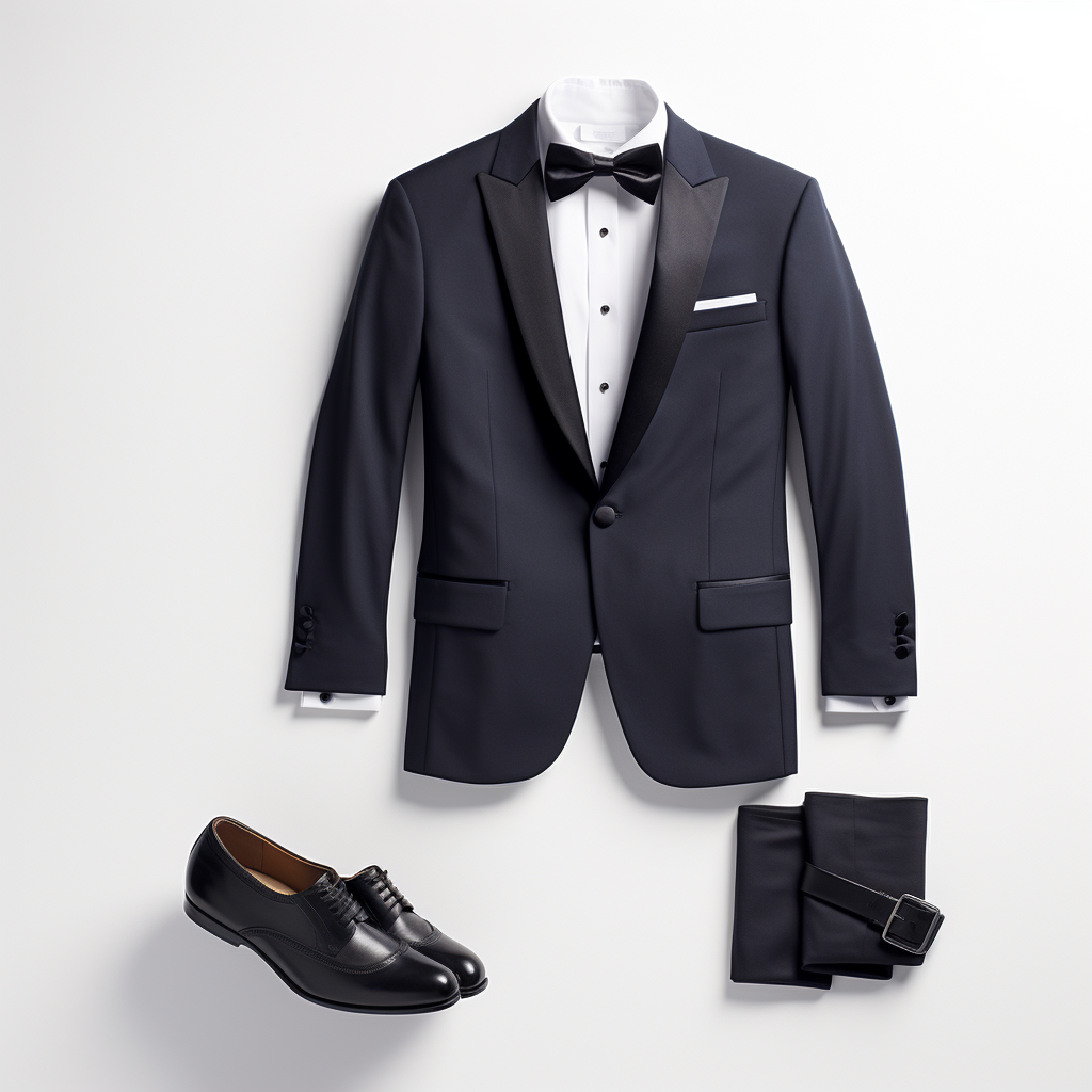 Elegant navy blue blazer and trousers