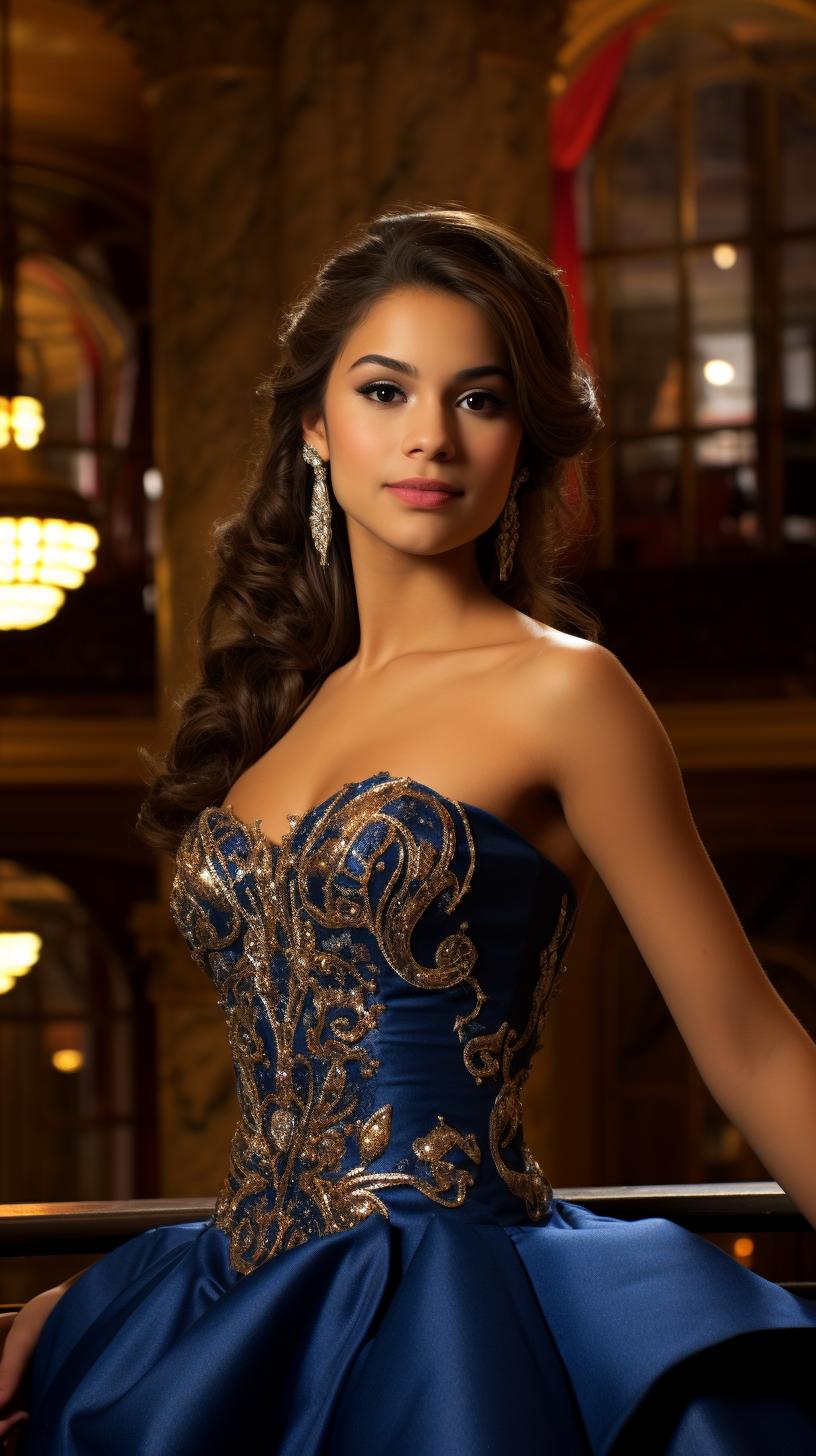 Gorgeous Latin Teen Quinceañera in Gown