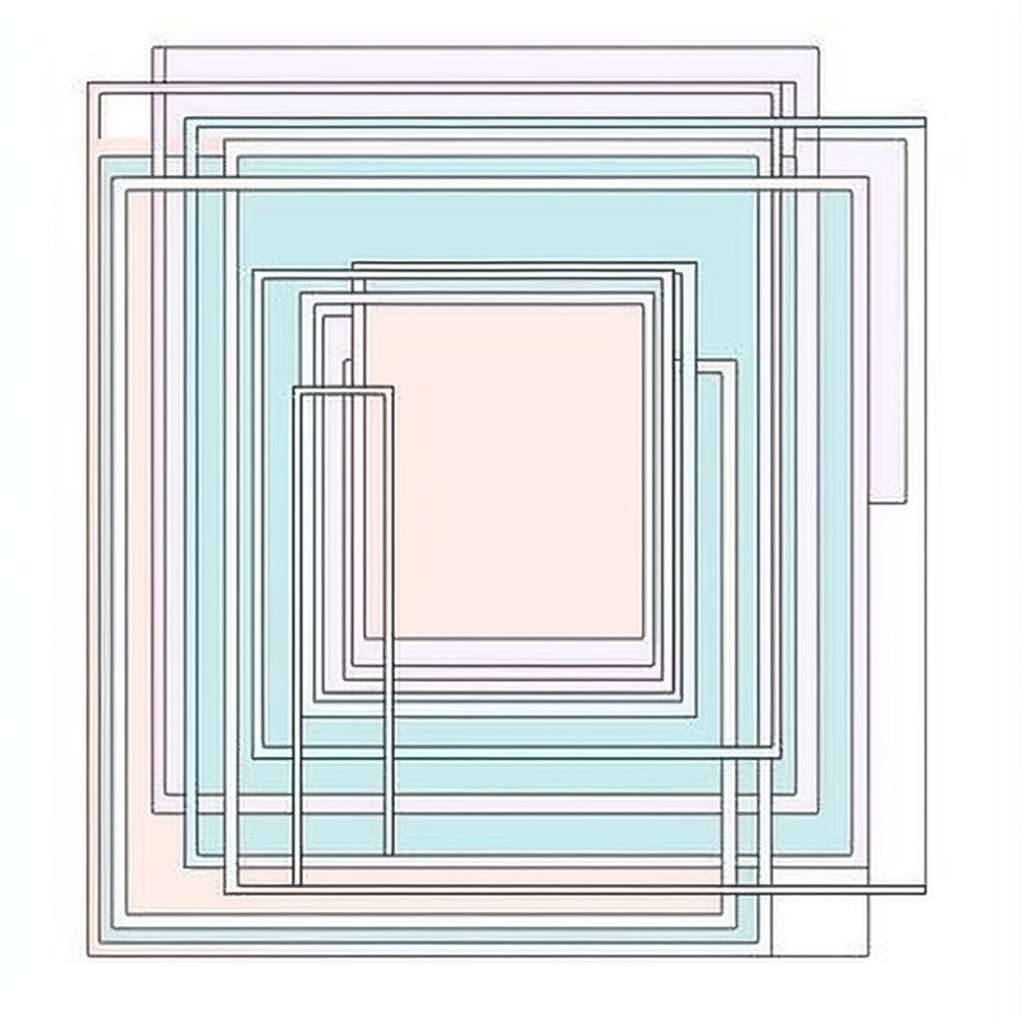 Minimalistic line art of elegant square geometric frame