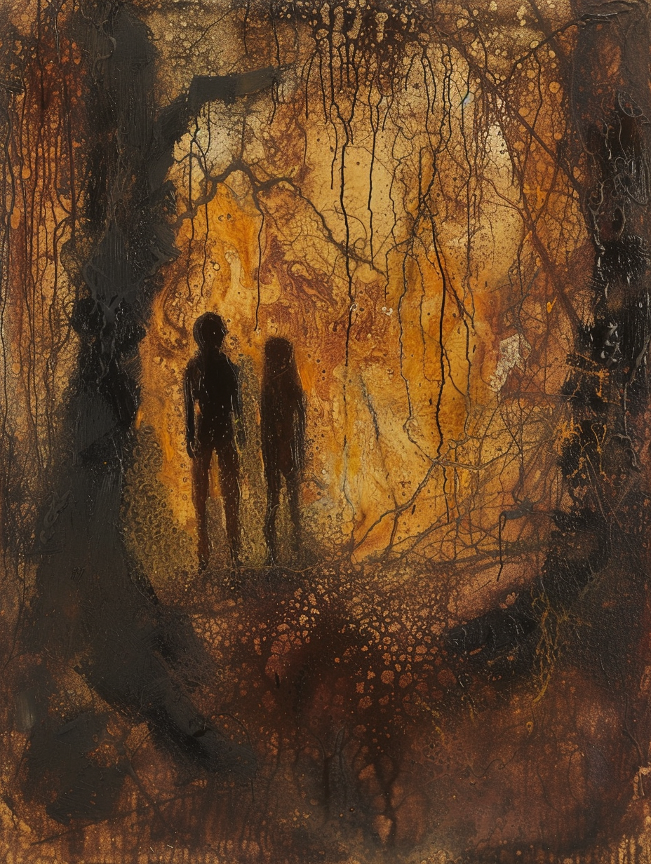 Emotional Autumn Painting with Figures