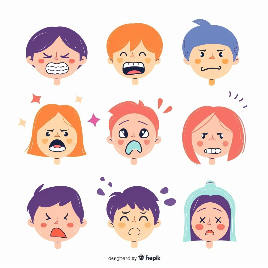 Emotions Communication Flat Cartoon Illustration