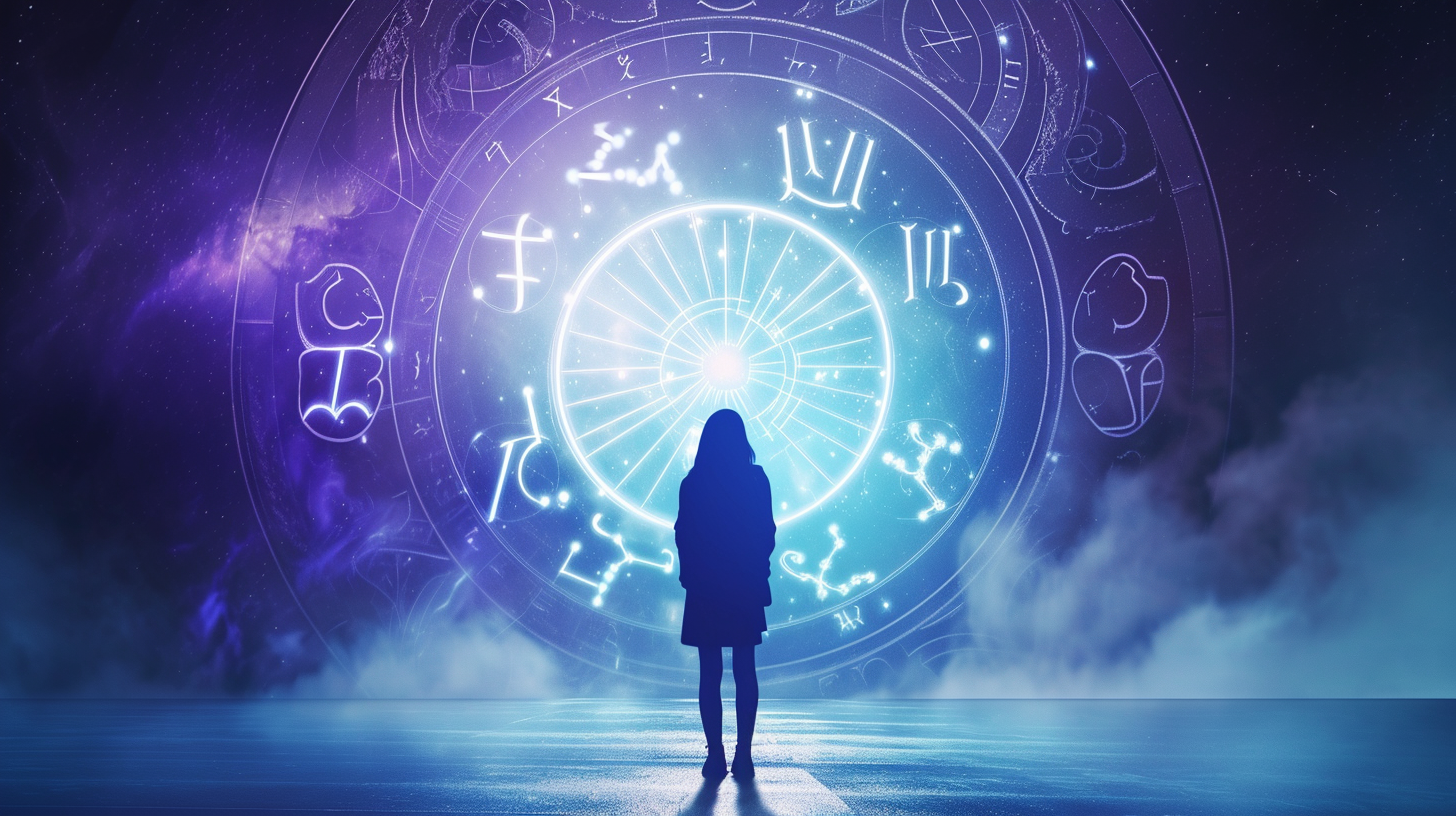 Empowered woman with zodiac signs