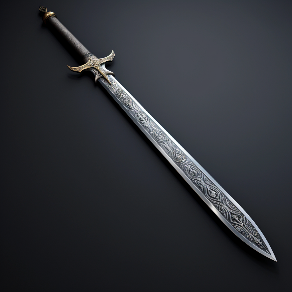 Curved single-edged European falchion sword