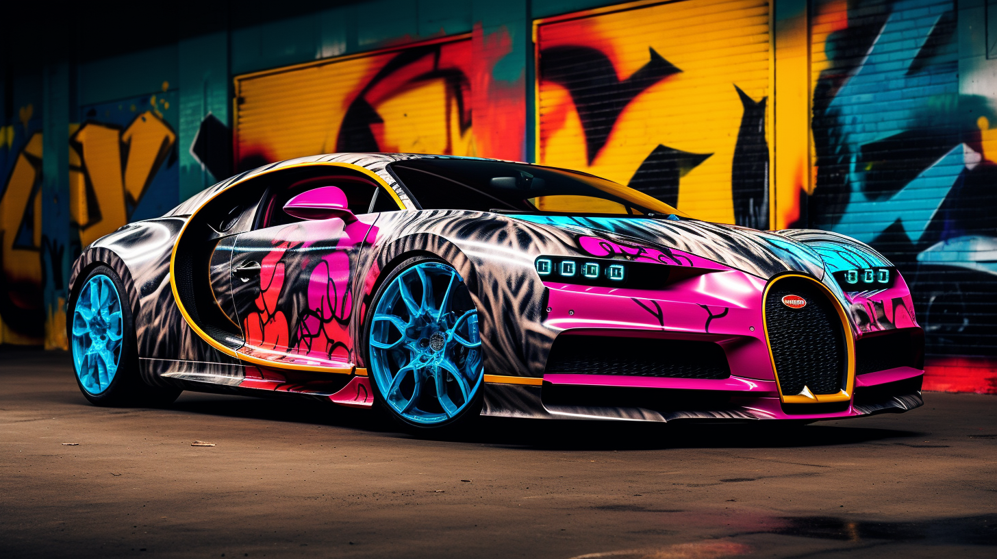 Graffiti-covered Bugatti Chiron Pur Sport