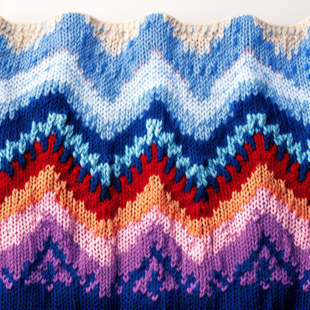 Colorful fair isle mountain pattern design