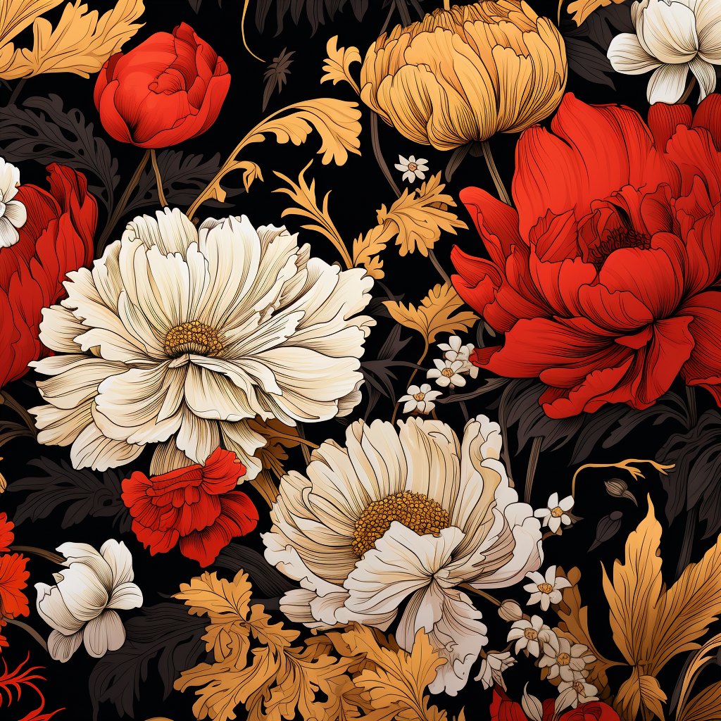 Fashionable fall florals on fabric