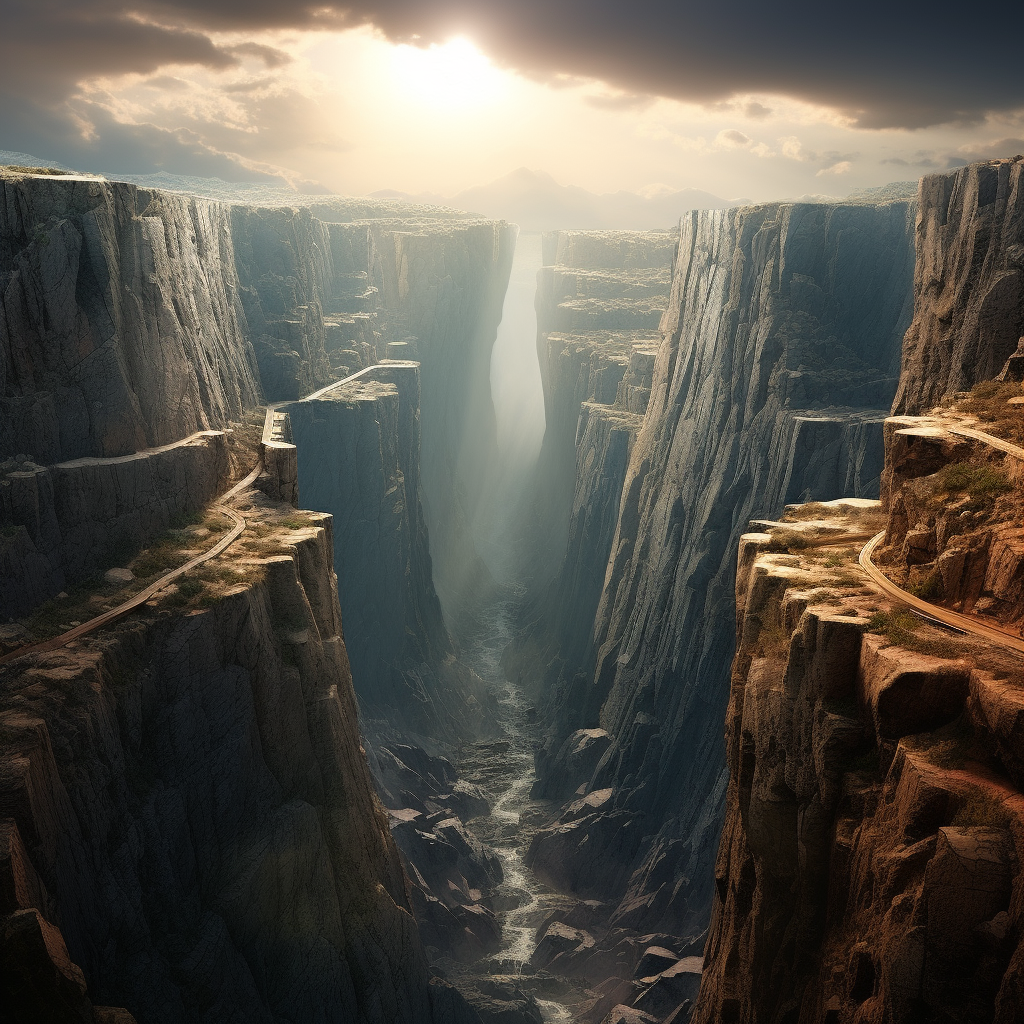 Spectacular surreal 3D landscape of famous cliffs