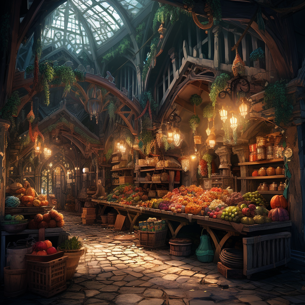 Image of a fantasy market stall