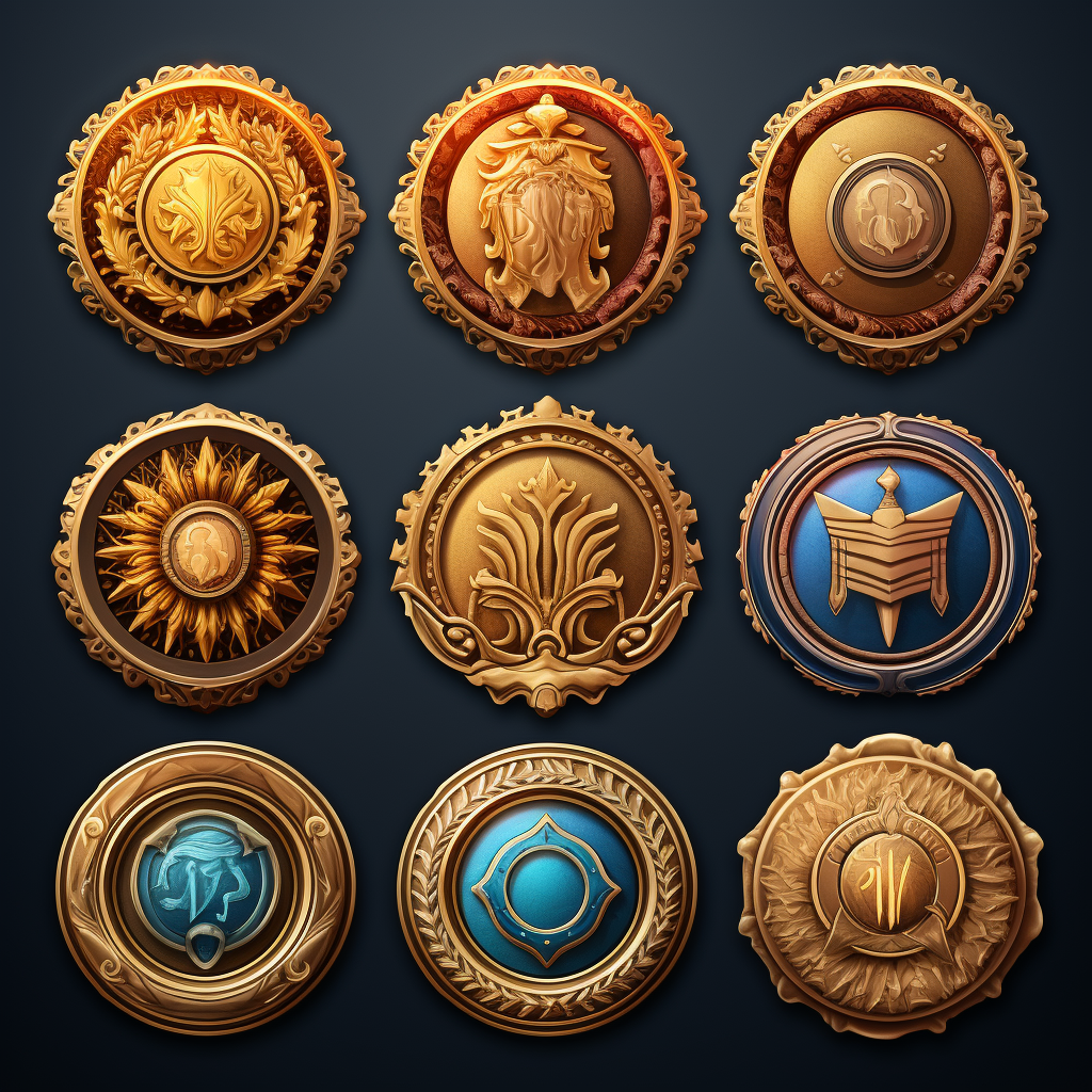 Detailed fantasy game medal icon