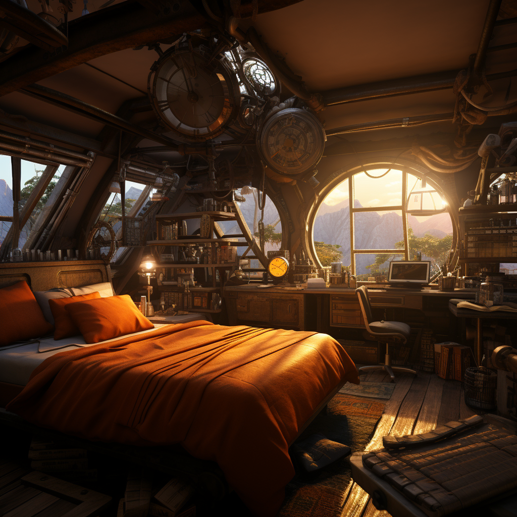 Fantasy Industrial Steampunk Dorm Room Furniture