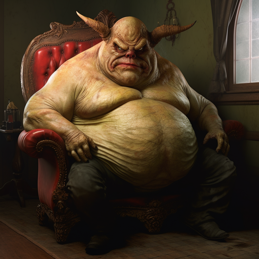 Image of an unmotivated fat devil