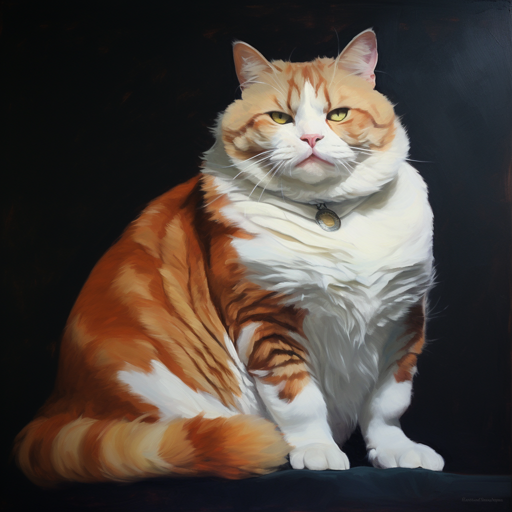 Portrait of the Fat Cat in Oil