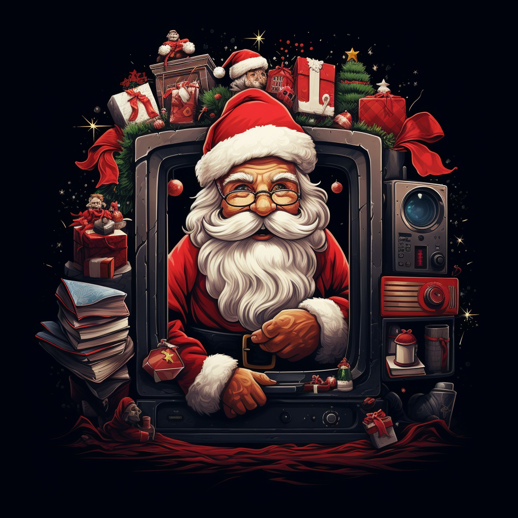 Festive Father Xmas logo with television