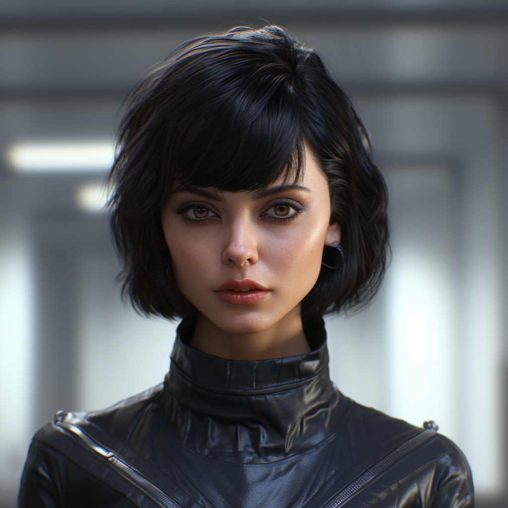 Female bladerunner with dark hair