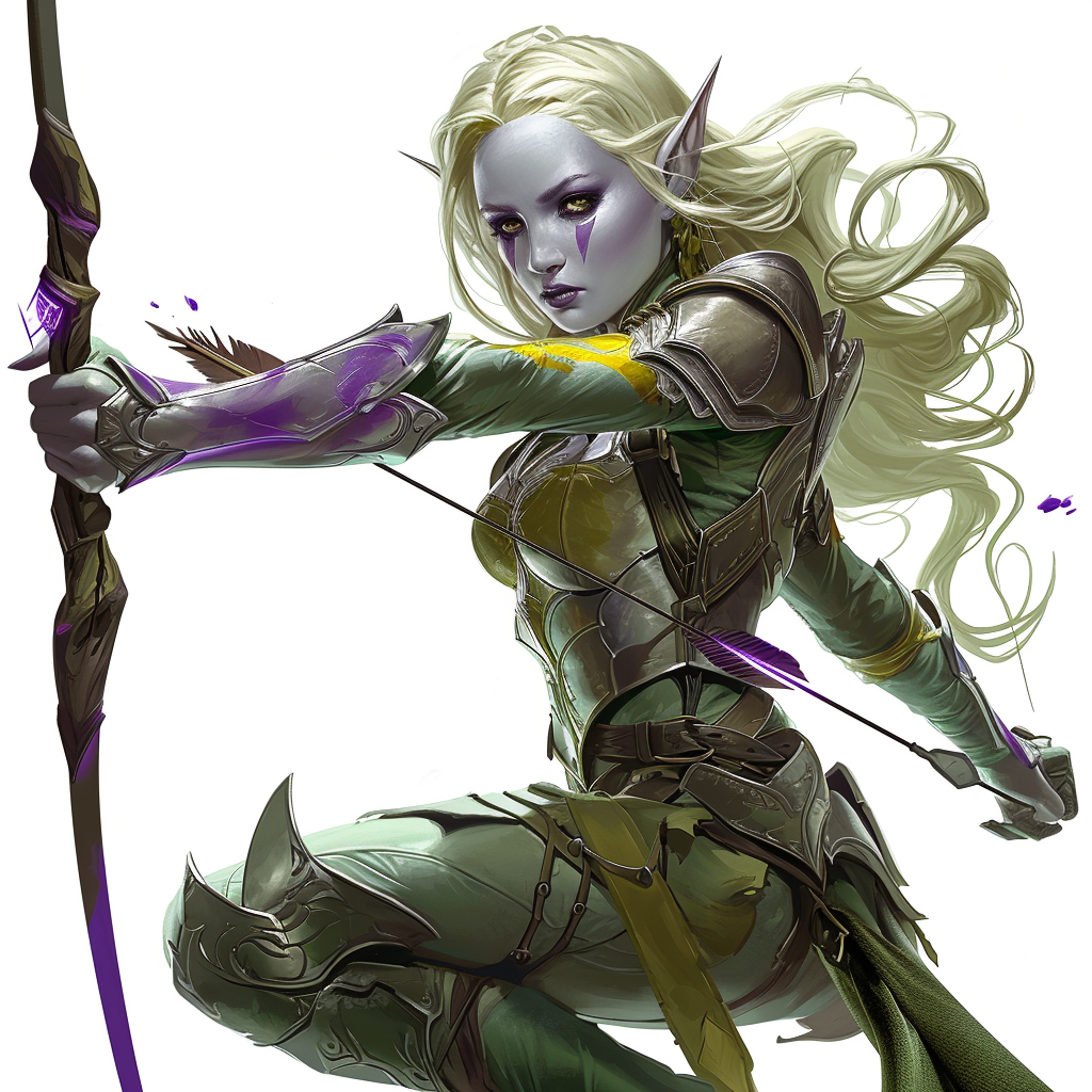 Female Elf Adventure Determination Armor Lance Nature Powers