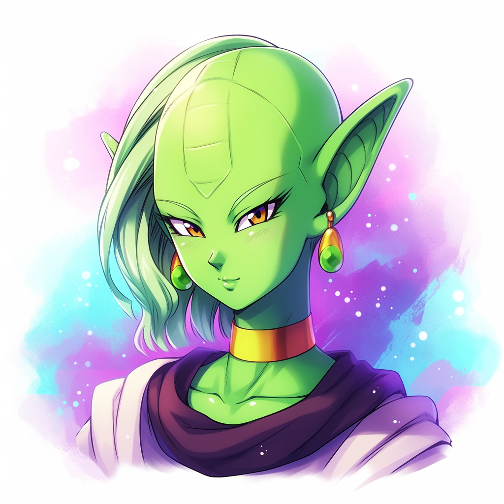 Bald female Namekian Dragon Ball Super character