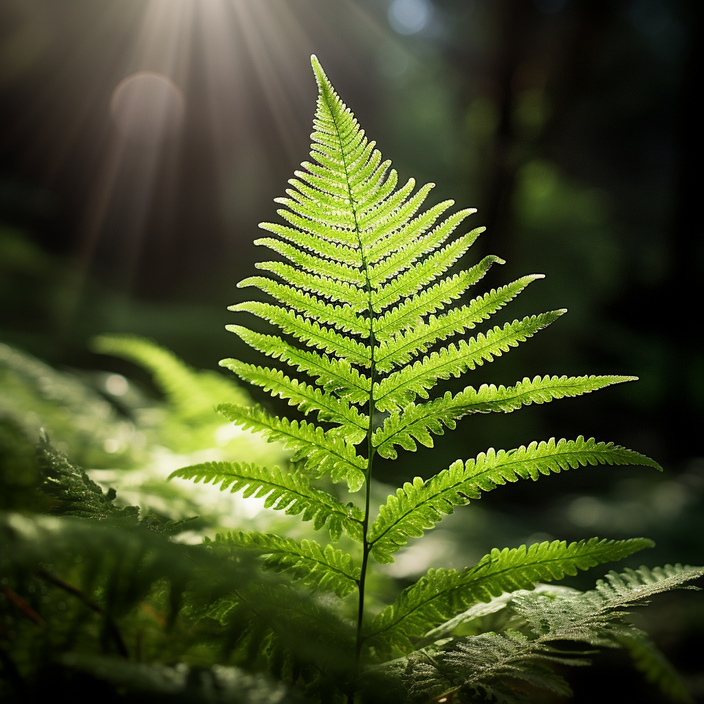 Beautiful fern in dynamic lighting