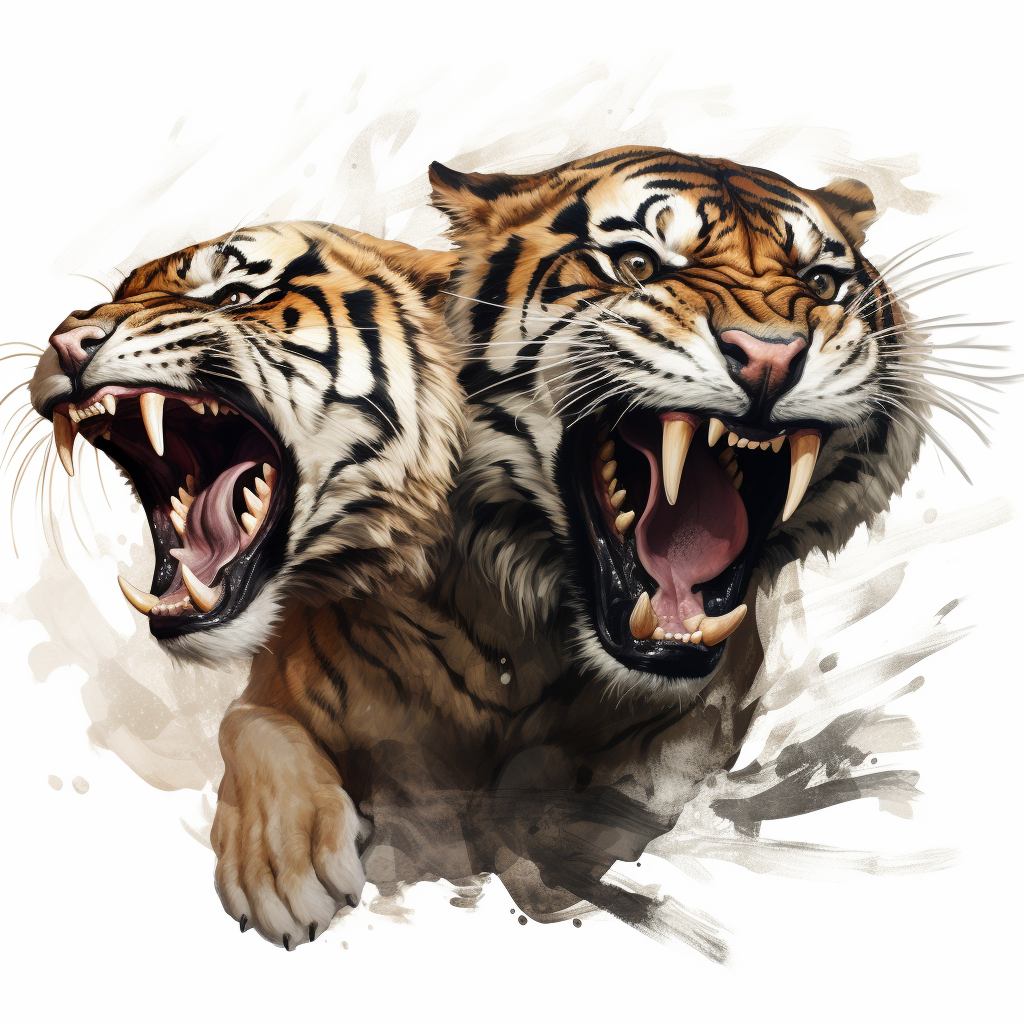 Ferocious Animals White Background