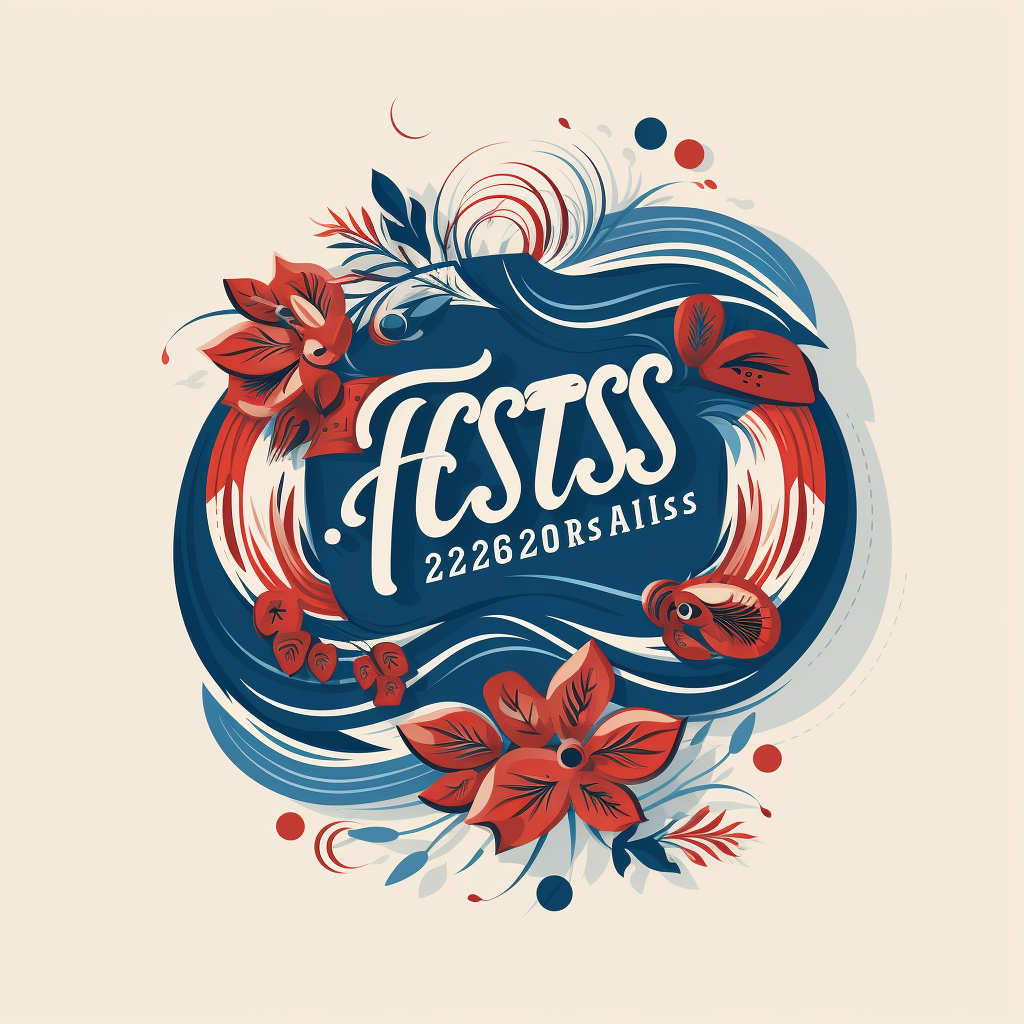 Colorful  Fiestas 2024  vector logo