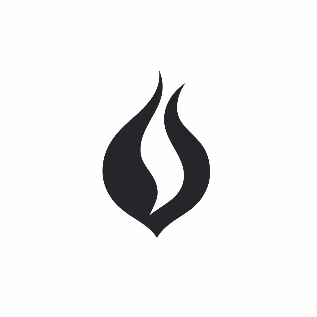 Simple Black and White Fire Logo